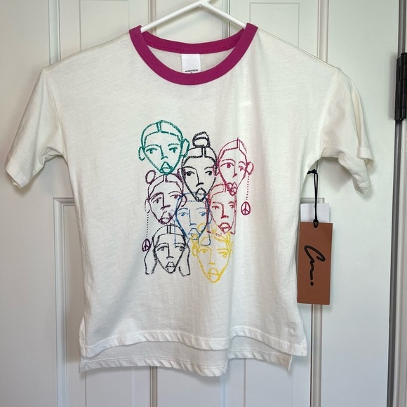 NEW Nordstrom Girls Size 6 Off-White Graphic Tee - Picture 8 of 10